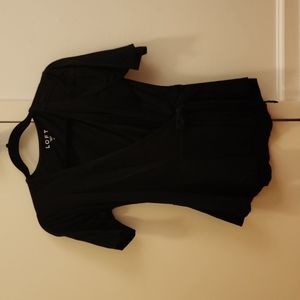 Black LOFT peplum wrap top